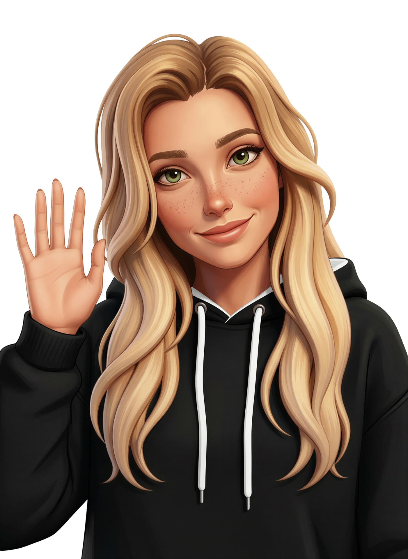 Rey waving hello